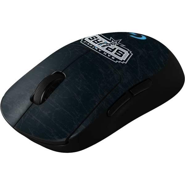 Skinit Decal Other Skin Compatible with G Pro Wireless Gaming Mouse - Officially Licensed NBA San Antonio Spurs Primary Logo Design - color: Black - DSTSPU01