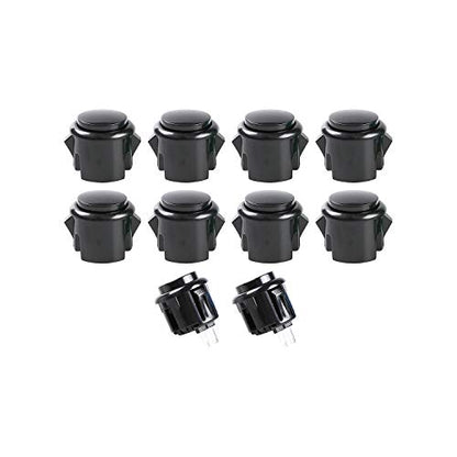 Hikig Arcade DIY Parts Kit USB Encoder to PC Games 5Pin Joystick + 2X 24mm & 8X 30mm Arcade Buttons for Arcade PC Game Console, MAME, Raspberry Pi Retro Game Controller DIY, Windows - Color Black