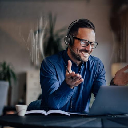Yealink WH64 Hybrid DECT Dongle & Bluetooth Wireless Headset for Work | Teams & Zoom Work Headphones with Charge Stand, 492ft Long Range, 3X Noise Canceling Mic, 32-Hour Battery Life for Office - style: WH64 Hy-Dual with Stand