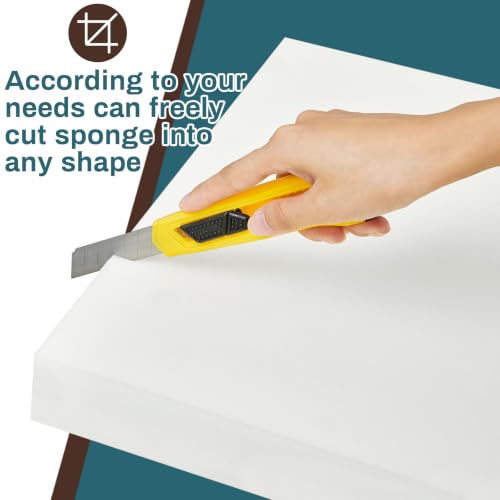Frienda 2 Pack 3" x 16" x 16"Upholstery High Density Foam Cushion Replacement Square Cut to Size Foam Couch for Chair Couches Padding Shipping Packing DIY Cosplay Projects(White) - color: White, size: 3" X 16" X 16", style: Square