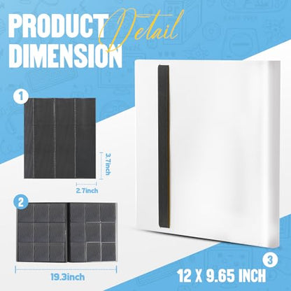 Card Binder 9-Pockets, Trading Card Binder, 20 Pages, 360 Card Capacity PU Collection Binder, Card Folder for MTG, TCG, Game Cards & Sports Cards（White） - color: White