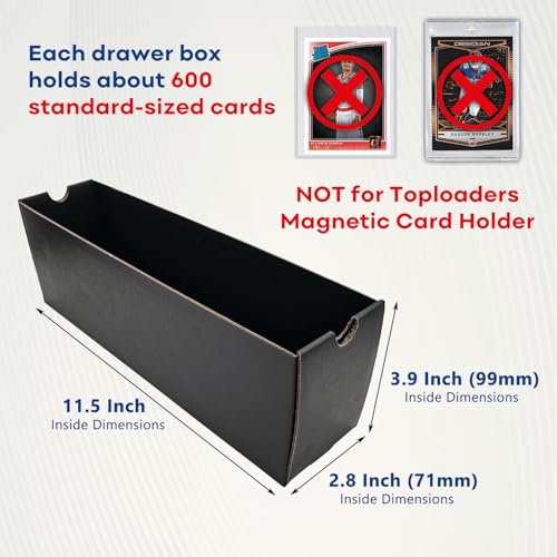 Trading Card Storage Box, Collector Cardboard Card Box with 50 Dividers for MTG TCG Magic Baseball Sports Cards Collection, 12 Drawers
