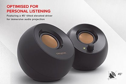 Creative Pebble, 2.0 USB Desktop Stereo Speakers for PC/Laptop, White | USB-Powered, 2.0 Speaker, Compact, Stereo, PC Speakers, Laptop Speakers, Minimal Design, Desktop Audio, White - color: White
