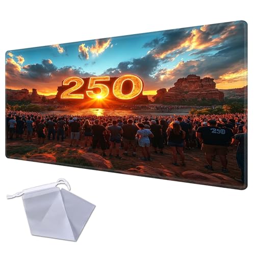 Canyon Sunrise 250 Playmat for TCG Playmat - USA 250th Anniversary Commemorative Edition, 1776-2026 Patriotic Card Game Mat, Anti-Slip Desk Pad Large Gaming Playmat Compatible with MTG - color: Canyon Sunrise 250, size: 17" x 14" Regular