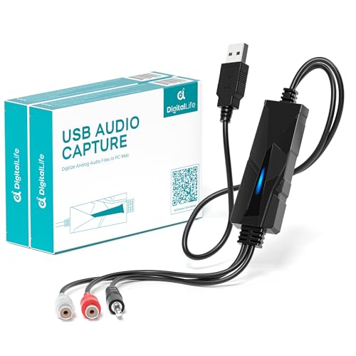 DigitalLife AuralynX USB Audio Capture Device | Convert Cassette Tapes to MP3, RCA & 3.5mm Input, Compatible with Windows,Mac & Linux,for Content Creator & Educator(2-Pack) - size: 2-Pack/AuralynA