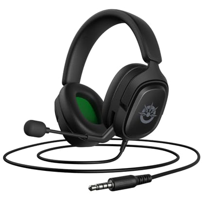 GlomTheia Flare X Wired Gaming Headset with Mic for Xbox Series S/X PS5 PC | 50mm driver, Flip-to-mute cardioid mic, 3.5mm audio jack