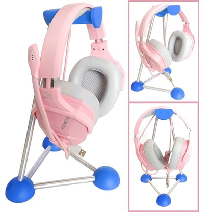 Headphone Stand, Desktop Headset Holder, Desk Earphone Stand, Gaming Headsets, for SteelSeries/Logitech/HyperX/Sony/Beats/Sennheiser/Anker/Xbox, and All Headphones.(Blue) - color: blue