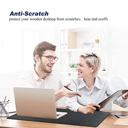 Desk Pad for Office Home 31" x 13",PU Leather Waterproof Large Desk Writing Mat Organizer,Multifunctional Ultra Thin Dual Use Desk Blotters Mouse Pad Protector … (Black) - color: Black
