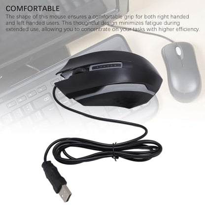RGB Gaming Mouse, Wired USB Computer Mouse with Colorful Lighting, Ambidextrous Comfortable Grip for PC, Laptop, Office & Starter Gaming, 1200 DPI