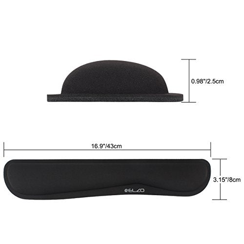 ELZO Keyboard Wrist Rest Pad Support with 65D High-Density Thicken Memory Foam Padding, Ergonomic Design Computer Rest Pad Desk Wrist Mat, Non-Slip Rubber Base Office Laptop | 65D High-Density Thicken Memory Foam Padding, Ergonomic Design Computer Rest Pa