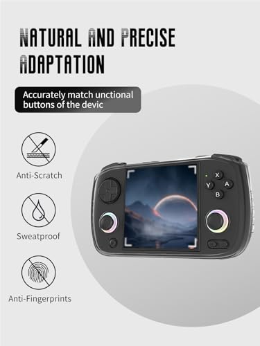 Semi-Transparent Case for Anbernic RG CubeXX (Clear Black) | Soft TPU Shockproof Cover Lightweight Easy to Install - color: Clear Black