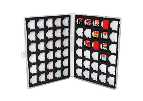 UniKeep Game Case Holder - Stores 60 Nintendo Switch Game Cartridges, Slim Travel Storage Binder Organizer with Protective Foam Insert, Snap-Lock Design - color: retro