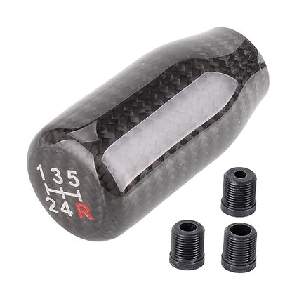 Carbon Fiber Shift Knob for Automatic and Manual Vehicles, Carbon Fiber Gear Shift Knob, 5 Speed Black - size: 5 Speed