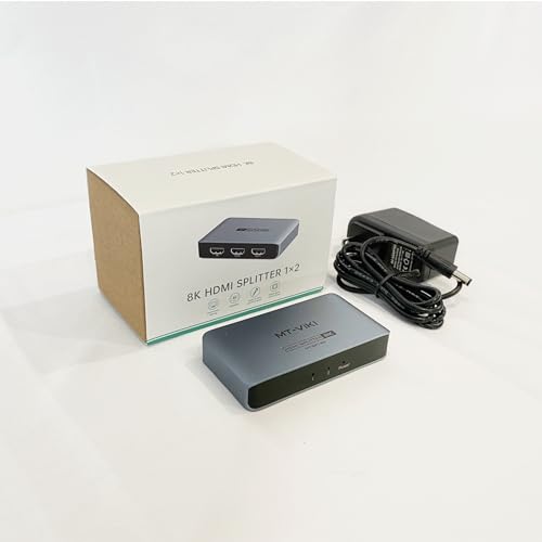 MT-VIKI 4K@120Hz HDMI Splitter 1 in 2 Out Aluminum HDMI Splitter 2.1, 8K@60Hz Duplicate/Mirror, 40Gbps, HDCP2.3, EDID (Non-bidirectional) - size: 8K 1 in 2 out