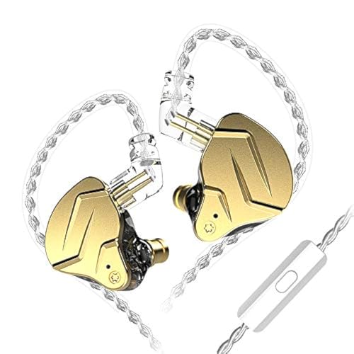 KZ ZSN Pro X in Ear Monitor Dual Driver IEM Earphone 1BA 1DD Wired Earphone HiFi Sport Gaming Earbuds Headphones Compatibility for Phone Computer Tablet - color: ZSN Pro X-gold, size: With Mic
