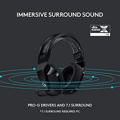 Logitech G733 Lightspeed Wireless Gaming Headset - Black | Suspension Headband, Blue VO!CE Mic, PRO-G Audio, PC, PS5, PS4, Switch Compatible - color: Black
