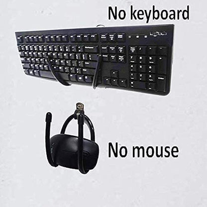 2 Pack Universal Keyboard and Mouse Wall Mount Storage Organizer, Keyboard & Mouse Wall Clip Wall Hanger Wall Display Storage Holder Keyboard Stand - No Keyboard No Mouse - No Falling