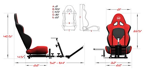 Advanced Racing Simulator Seat Driving Simulator Gaming Chair with Gear Shift Mount - color: Red