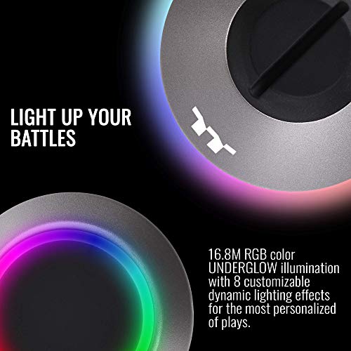 Thermaltake Argent MB1 RGB 16.8 Million RGB Color Software Enabled Mouse Bungee, Altra-Compact and Non-Slip Rubber Base. GEA-MB1-MSBSIL-01