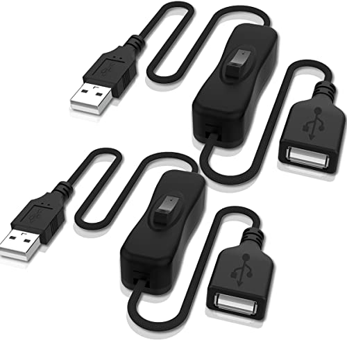 ANDTOBO USB Switch Extension Cable, Upgraded USB Extension Cord with On/Off Power Switch Cable for LED Strips, iOS System, etc- (2 Pack) - size: 2 Pack