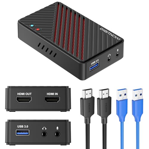 4K Video Capture Card, HDMI to USB3.0 Live Gamer Capture Card Full HD 1080P 60fps, Ultra-Low Latency for Streaming and Recording, Work with Nintendo Switch, PS5, PS4, Xbox One, PC