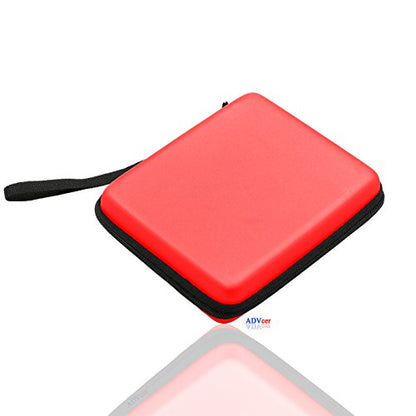 ADVcer 2DS Case, EVA Waterproof Hard Shield Protective Carrying Case with Hand Wrist Strap and Double Zipper Compatible with Nintendo 2DS (Reddish Orange) - color: Red