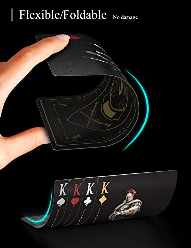 ACELION Waterproof Clear Playing Cards, Plastic Playing Cards, Deck of Cards, Gift Poker Cards (Knight) - color: Black Knight