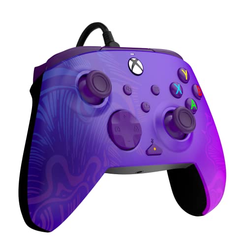 PDP Rematch Enhanced Wired Gaming Controller for Xbox Series X|S & Xbox One | Licensed for Xbox & PC, 2 Mappable Back Buttons, Adjustable Triggers, Audio Controls, Companion App, Gamepad, Purple Fade - color: Purple Fade, style: Controller