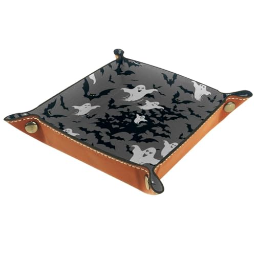 Halloween Bats Dice Tray PU Leather Dice Rolling Tray Folding Dice Holder for Dice Games, Like RPG, DND and Other Table Games - color: Multi 8