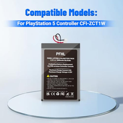 2 Pack 7200mAh LIP1708, PS5 Battery, (2026 New Upgrade) New 0 Cycle High Capacity Battery for Sony PlayStation 5 Controller CFI-ZCT1W with Repair Tool Kits