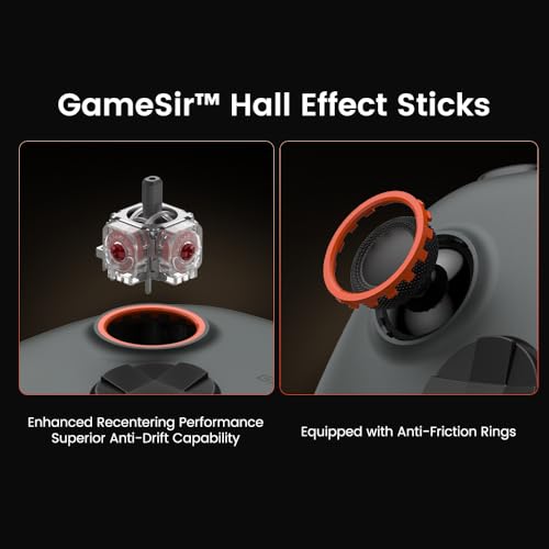 GameSir Nova Lite 2 Wireless PC Controller Hall Effect Sticks | Hall Effect Triggers,2.4G & Wired 1000Hz Polling Rate, Remappable Buttons - Compatible with PC/Switch/Steam/Android - color: White