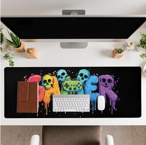 Gaming Mouse Pad Mat XL Extended Large Gaming Desk Pad Mousepad, Vibrant Game Computer Laptop Keyboard and Mouse Mat, Office Desk Decor Mousepad Deskmat with Stitched Edges Mat - color: Gamer