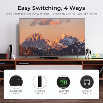 TESmart 16×1 HDMI Switch 16 in 1 Out 4K HDMI Switcher with IR Remote 4K@60hz 16 Port HDMI Switch Box HDCP 2.2,Auto Switch,19-inch Rack-Ears Mount,LAN Port Control,Auto Scan Switch - style: HDMI Switch 16 ports 4K@60Hz