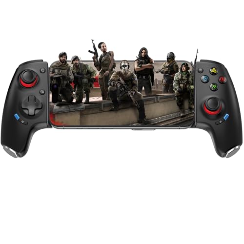 arVin Wireless Gaming Controller for iPhone/Android/PC/Switch, Bluetooth Phone Gamepad for PS Remote Play, Xbox Cloud, Steam Link, MFi Arcade Games -with Hall Joysticks/Hall Trigger/Turbo/Back Key - color: Black, size: Bluetooth Version