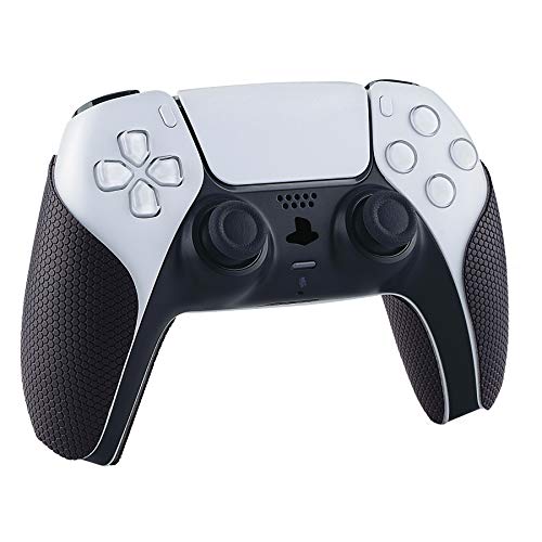 eXtremeRate PlayVital Anti-Skid Sweat-Absorbent Controller Grip for ps5, Professional Textured Soft Rubber Pads Handle Grips for ps5 Controller - color: Black