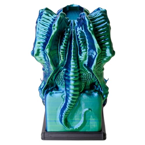3D BEST-Q Cthulhu DND D&D Dice Tower，3D Printed Compatible with Dungeons and Dragons, 28mm Miniature Wargaming, Tabletop RPGs, Wargame Scenery, Endless Deep Sea Series (Blue&Green) - color: Blue&green