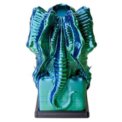 3D BEST-Q Cthulhu DND D&D Dice Tower，3D Printed Compatible with Dungeons and Dragons, 28mm Miniature Wargaming, Tabletop RPGs, Wargame Scenery, Endless Deep Sea Series (Blue&Green) - color: Blue&green