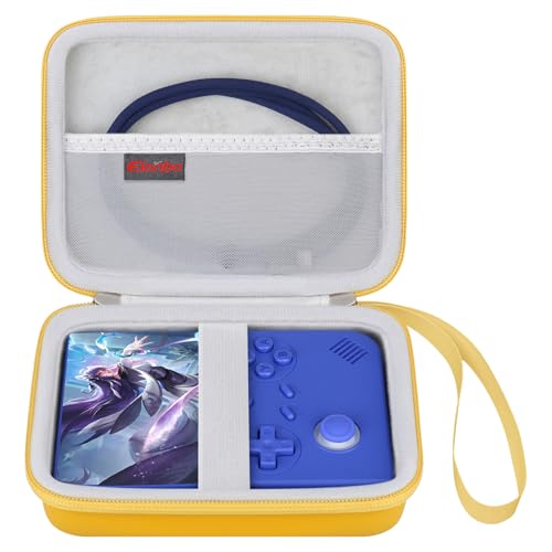 Elonbo Carrying Case for G350/ RG35XX Pro/ RG40XXV/ RG406V/ RG405V Retro Handheld Game Console, GiipGoop/ Voacle/ Anbernic Video Gaming Console Travel Storage Bag, Linux System Games Holder, Yellow - color: Yellow