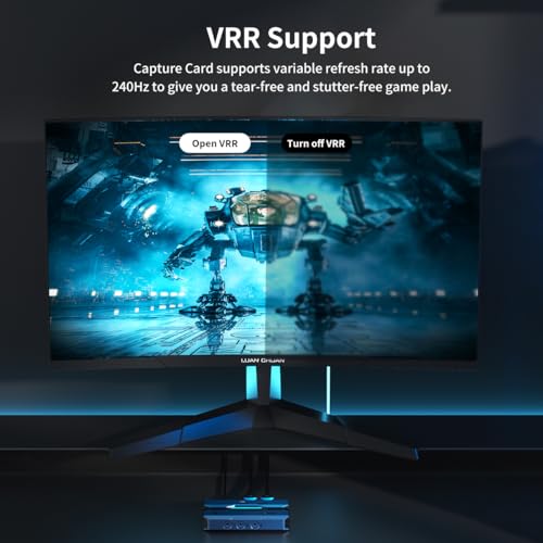 4K@60fps Capture Card, Yinker 2K@144fps 1080p@240fps Video Capture Card, HDR & VRR Capture and Loop-Out, No Latency for Live Streaming, Gaming, Camera, Switch, Xbox and PS5