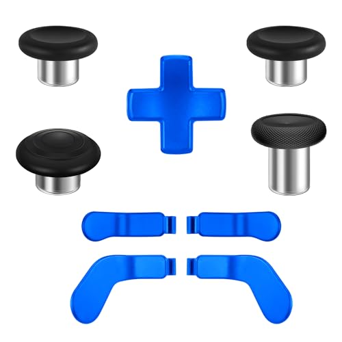 9 in 1 Magnetic Thumbsticks Analog Thumb Sticks Replacement Joystick Parts Repair Accessories Kit Component Set with 4 Paddles, 1 D-Pads for Xbox Elite Controller Series 2 and Core Controller - color: Blue