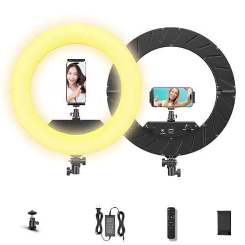 18" 55W Ring Light, High Brightness, No Bracket, Linkable on Wall-Mounted Triangular Arm, Ideal for Studios & Makeup, Live Streaming & Hair Salons, Best Beginner LED Light - size: 18 in ring light(No stand)