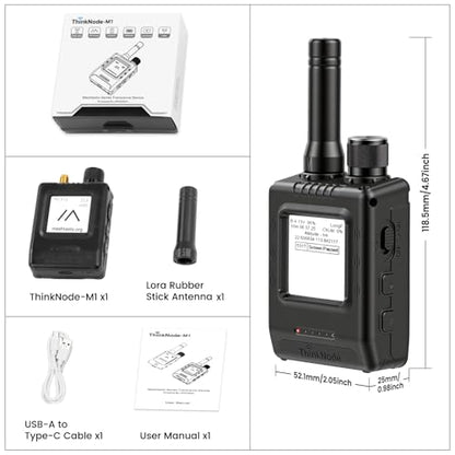 Meshtastic Device with GPS and nRF52840: ThinkNode M1 LoRa Meshtastic Transceiver with 1.54" EPD Screen and Protective Case, SX1262 Wireless Module, 1200mAh Rechargeable Battery (915MHz)