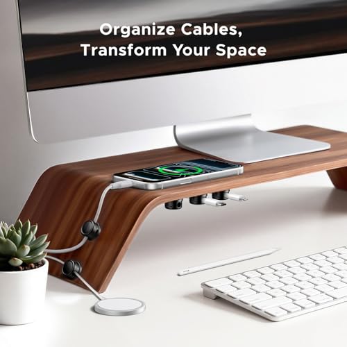 UGREEN Magnetic Cable Management Clips, 360° Rotation Desk Cord Organizer 1s Fast Locking, Strong Adhesive Cable Holder Fits Cables Wires for Workspace, Nightstand, Home Office,Car