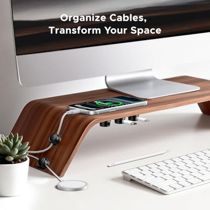 UGREEN Magnetic Cable Management Clips, 360° Rotation Desk Cord Organizer 1s Fast Locking, Strong Adhesive Cable Holder Fits Cables Wires for Workspace, Nightstand, Home Office,Car