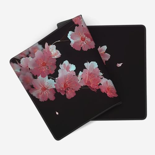 Cherry Blossom Extended Gaming Mouse Pad, Non-Slip Rubber Base, Washable, Oversized Desk Mat, 35.4" x 15.7" Inches - color: Japanese Watercolor Cherry Blossoms