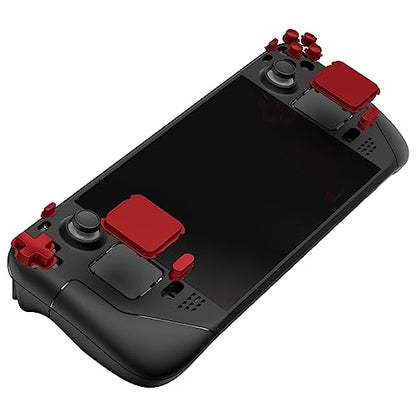 eXtremeRate Scarlet Red Replacement Full Set Buttons for Steam Deck, DIY Custom ABXY D-pad Trackpad Bumpers Triggers Buttons Screwdriver Tool for Steam Deck LCD Handheld Console - Console NOT Included - color: Scarlet Red