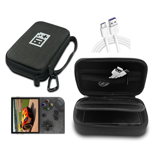 GameLo RG35XX Plus Case Portable Console Case for RG35XX Plus, Holds Game Console, Charging Cable, and Accessories, with Straps and D-Buckles, Lightweight, Compact, Easy to Carry, Black - style: Rg35xx Plus Case