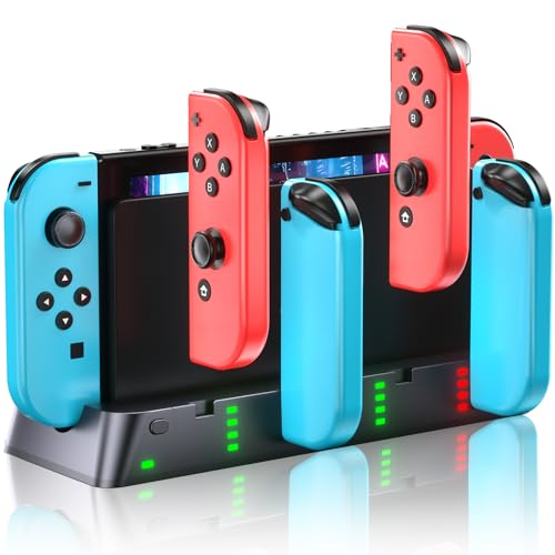 Switch Controller Charging Dock Compatible with Switch &OLED, LED Indicator | Charge up to 6 Joycons, keep your gaming setup organized, and stay ready for every multiplayer session
