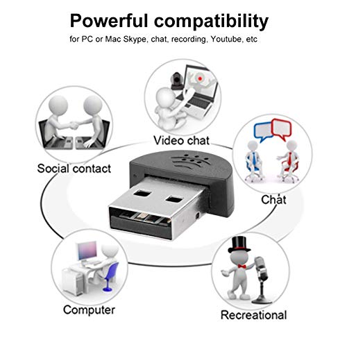 Mini Omnidirectional USB Computer Microphone,2 Meters Range,Plug and Play for Laptop PC, Podcasting, Gaming,Conference, Livestream, Desktop Mic(black)