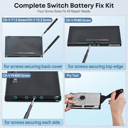 Kosker Switch 1 Battery Replacement Kit Compatible with Nintendo Console HAC-001 & OLED HEG-001, 16095mWh HAC-003 Switch Battery with Extra Repair Tools Kit for Extended Gaming, 1 Pack - style: SW Style